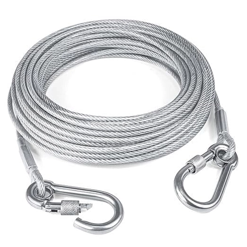Heavy Duty Clothes Drying Rope, 10 Meter with Hooks, Steel Clothesline