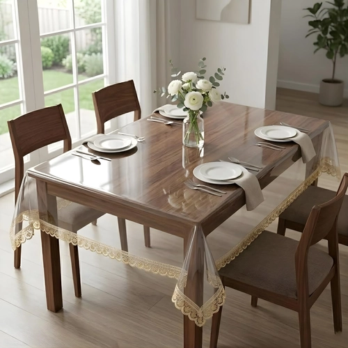 Waterproof Transparent PVC Table Cover | Scratch-Resistant Dining Table Protector 