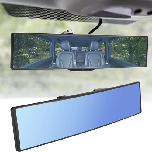 Universal Anti-Glare Car Clip-On Wide Mirror with HD Glass